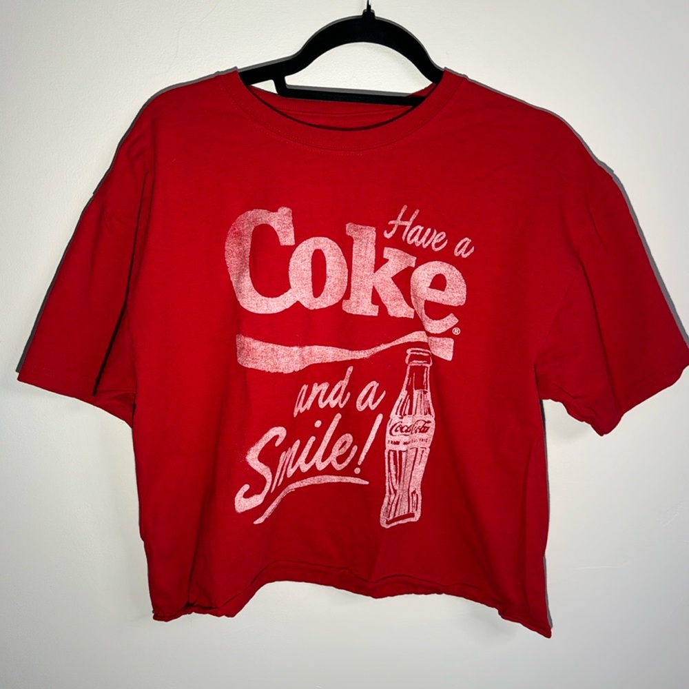 Coca COLA Retro Classic Slogan Crop T-Shirt, Women’s M/L